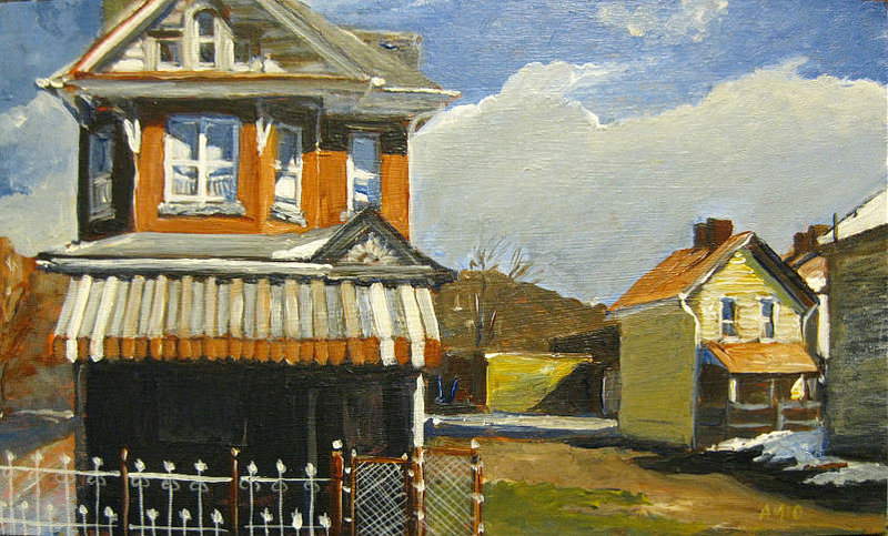 "Study of Millworkers
                homes" by Adam Maeroff